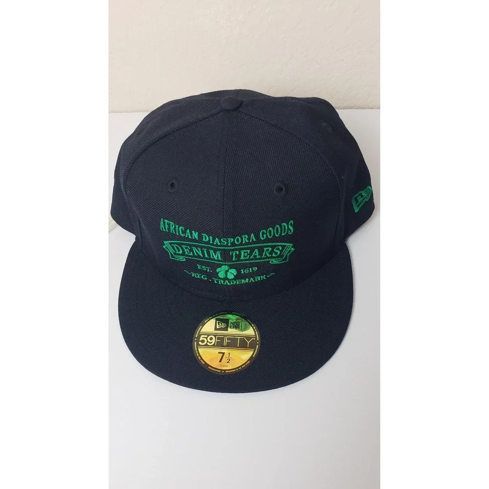 New Era Denim Tears African Diaspora Goods 59FIFTY Fitted Hat Navy Blue 7 1/2
